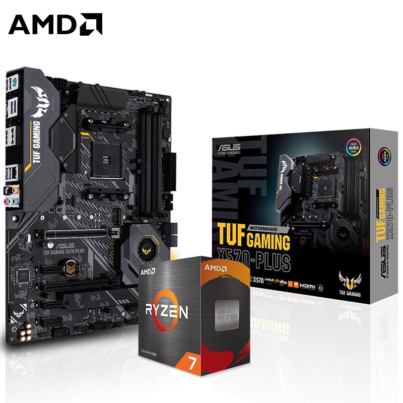 AMD锐龙五代新品5600X 5800X 5900X 5950X搭华硕X570 主板CPU套装TUF