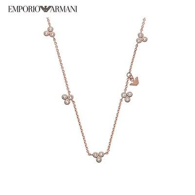 阿玛尼(Emporio Armani)项链时尚玫瑰金女士轻奢项链钢质饰品送女友礼物