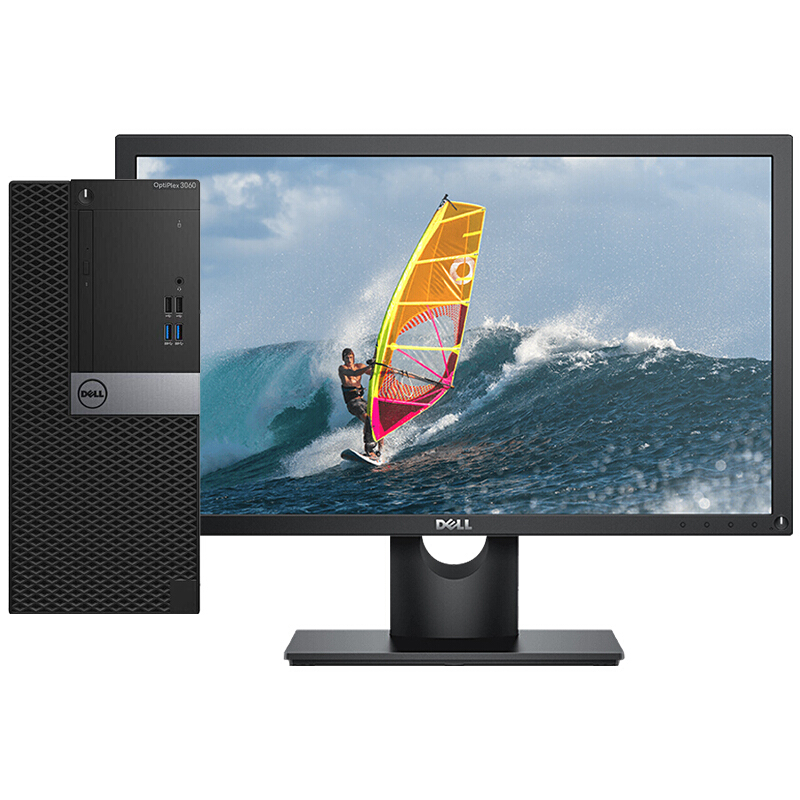 戴尔（DELL)OPtiPlex3060MT商用台式机i3 8100/4GB/1T/DVD刻录/集显/Win