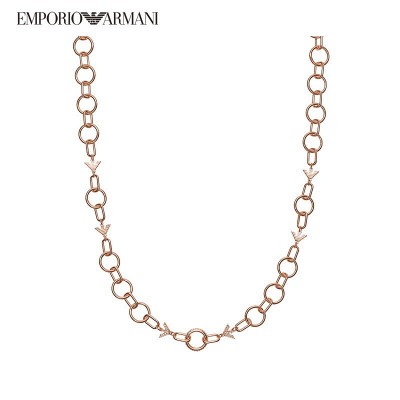 阿玛尼(Emporio Armani)项链时尚玫瑰金女士轻奢项链钢质饰品送女友礼物