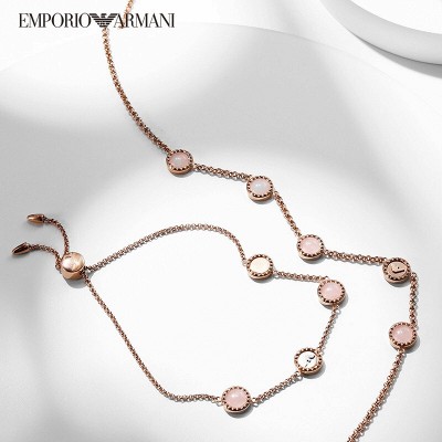 阿玛尼（EmporioArmani）女士项链珍珠项链彩宝项链女银质项链送女友