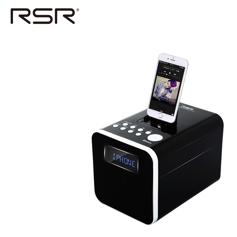 超级新品RSR DS411苹果音响iphone7/8充电底座闹钟迷你音箱- 返利网