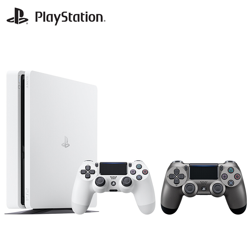 索尼（SONY）PS4 Slim【双手柄套装】PlayStation国行游戏机500G（白色