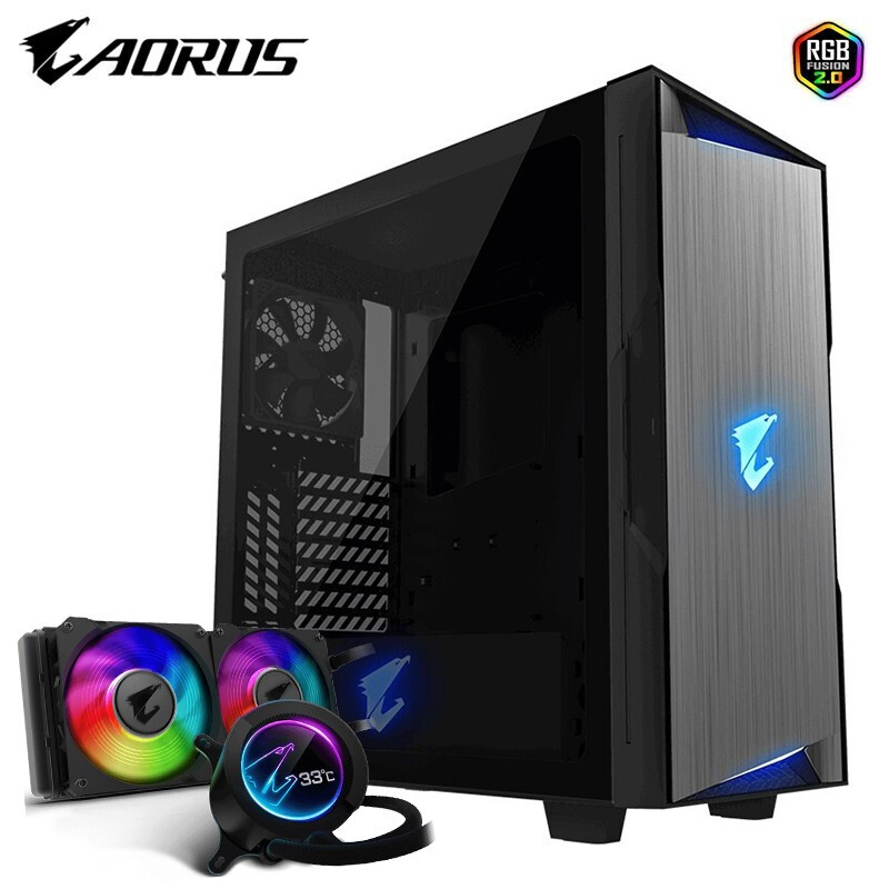 技嘉（GIGABYTE）AORUS C300G中塔机箱ATX DIY组装电脑游戏机箱侧透