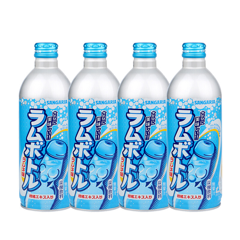 日本进口 sangaria 三佳丽 桑格利亚 碳酸饮料 原味 波子汽水 500ml*4