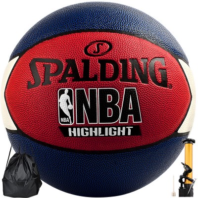 斯伯丁 spalding 蓝色闪光星形表皮pu篮球 76-019y